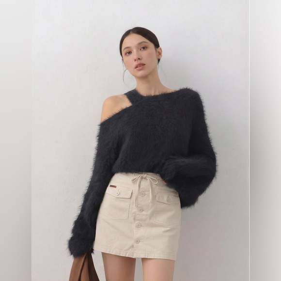 American Eagle Outfitters Dresses & Skirts - American Eagle Skirt 0 Beige Cotton Button Drawstring Pockets Womens Measure W28